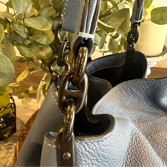 Coach Dalton All Leather Blue tote Bag - Picture 6 of 12